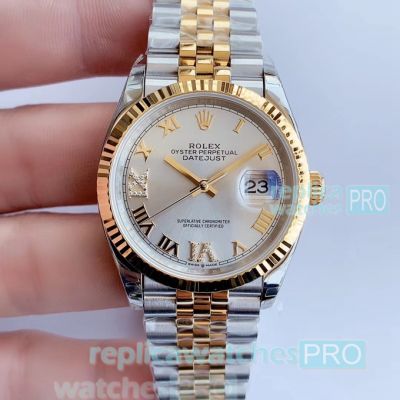 EW Factory Swiss 3235 Replica Rolex 36MM Datejust Jubilee Silver Dial